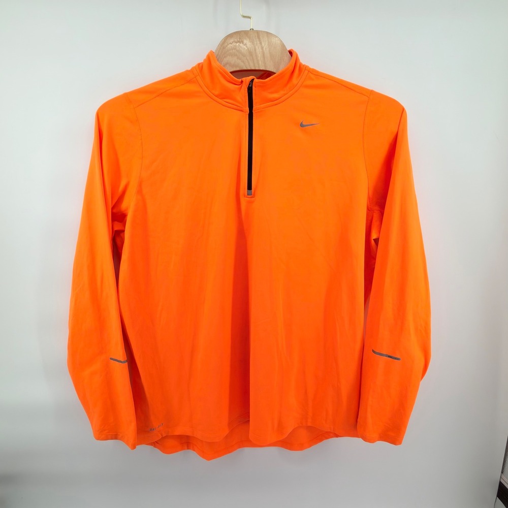 Nike Element Quarter Zip Pullover Mens XXL Orange Dri-FIT Running Top